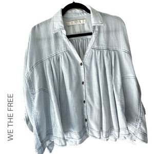 We The Free Light Blue Button Down Shirt